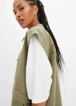 Outlet Camiseta oversize de viscosa fluida Mujer Camisetas