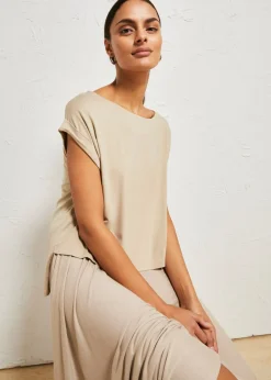 Best Camiseta oversize de viscosa fluida Mujer Camisetas