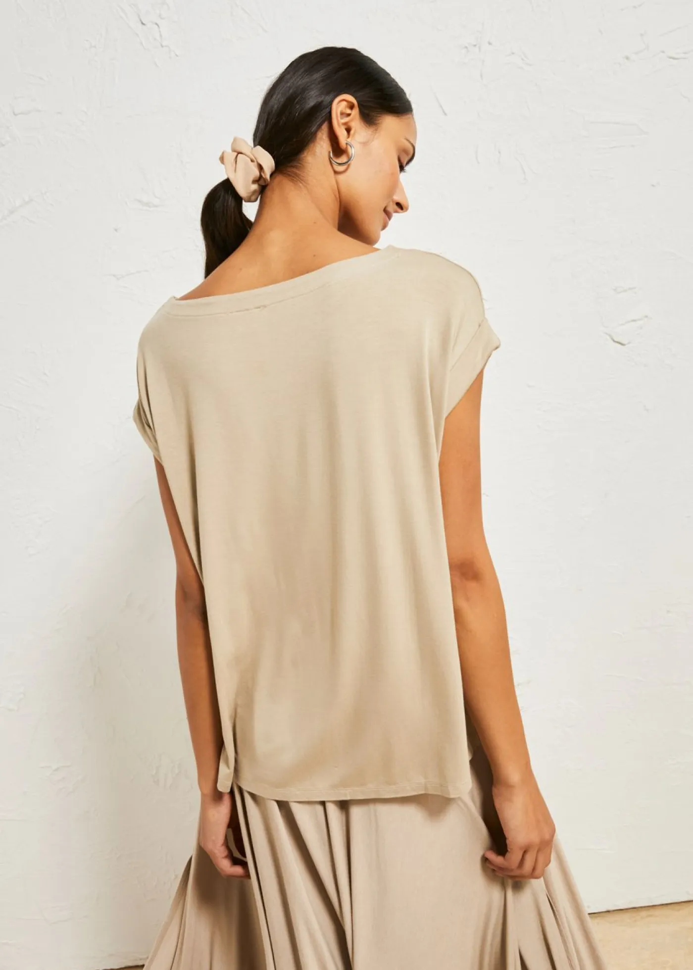 Best Camiseta oversize de viscosa fluida Mujer Camisetas