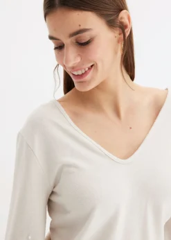 Best Camiseta polar con perlas Mujer Ropa Cómoda