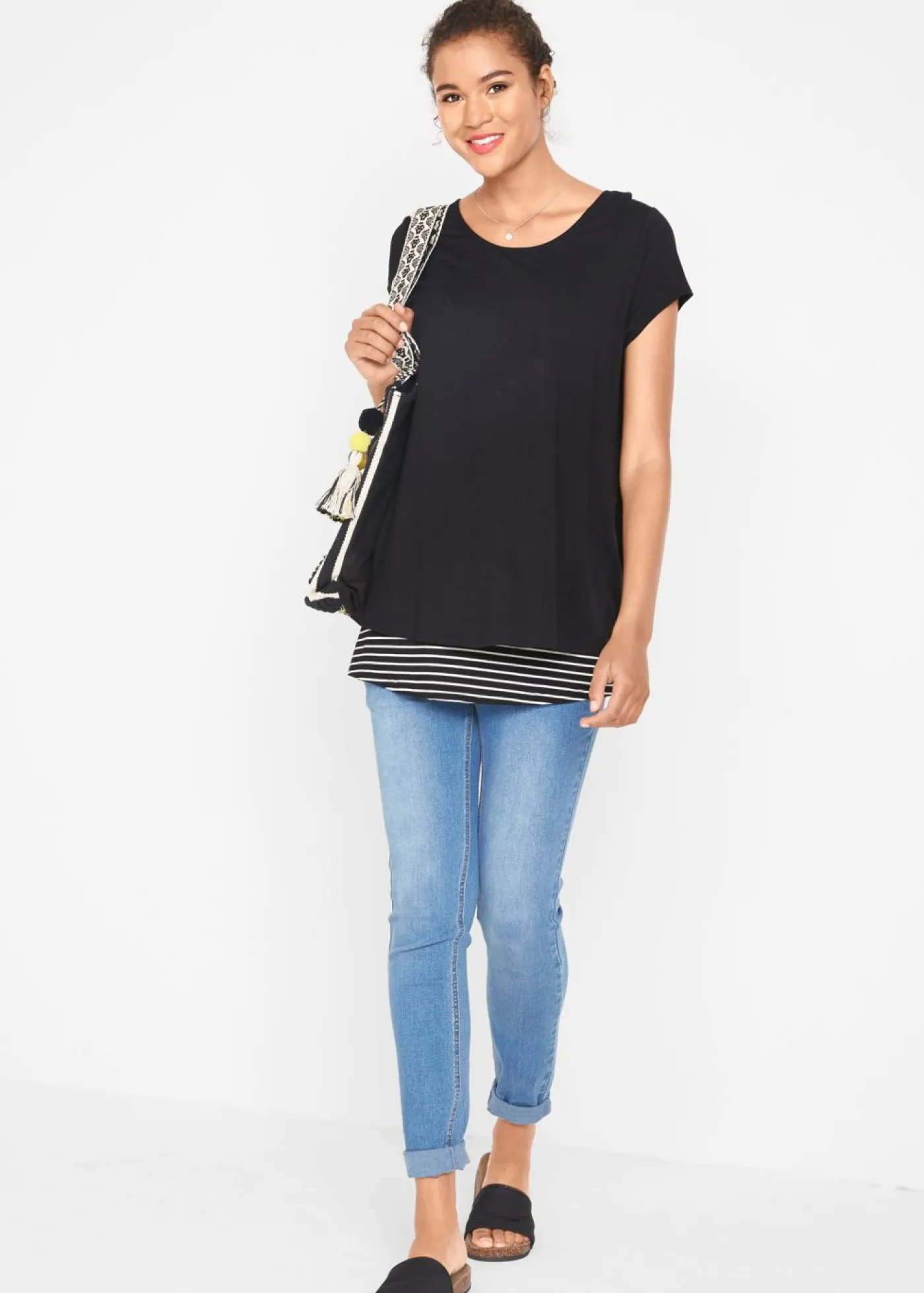 Online Camiseta premamá y de lactancia 2 en 1 de viscosa Mujer Premamá