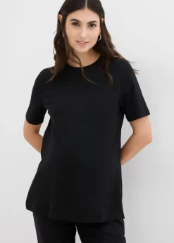 Best Camiseta premamá y de lactancia 2 en 1 de algodón orgánico con aberturas laterales Mujer Premamá