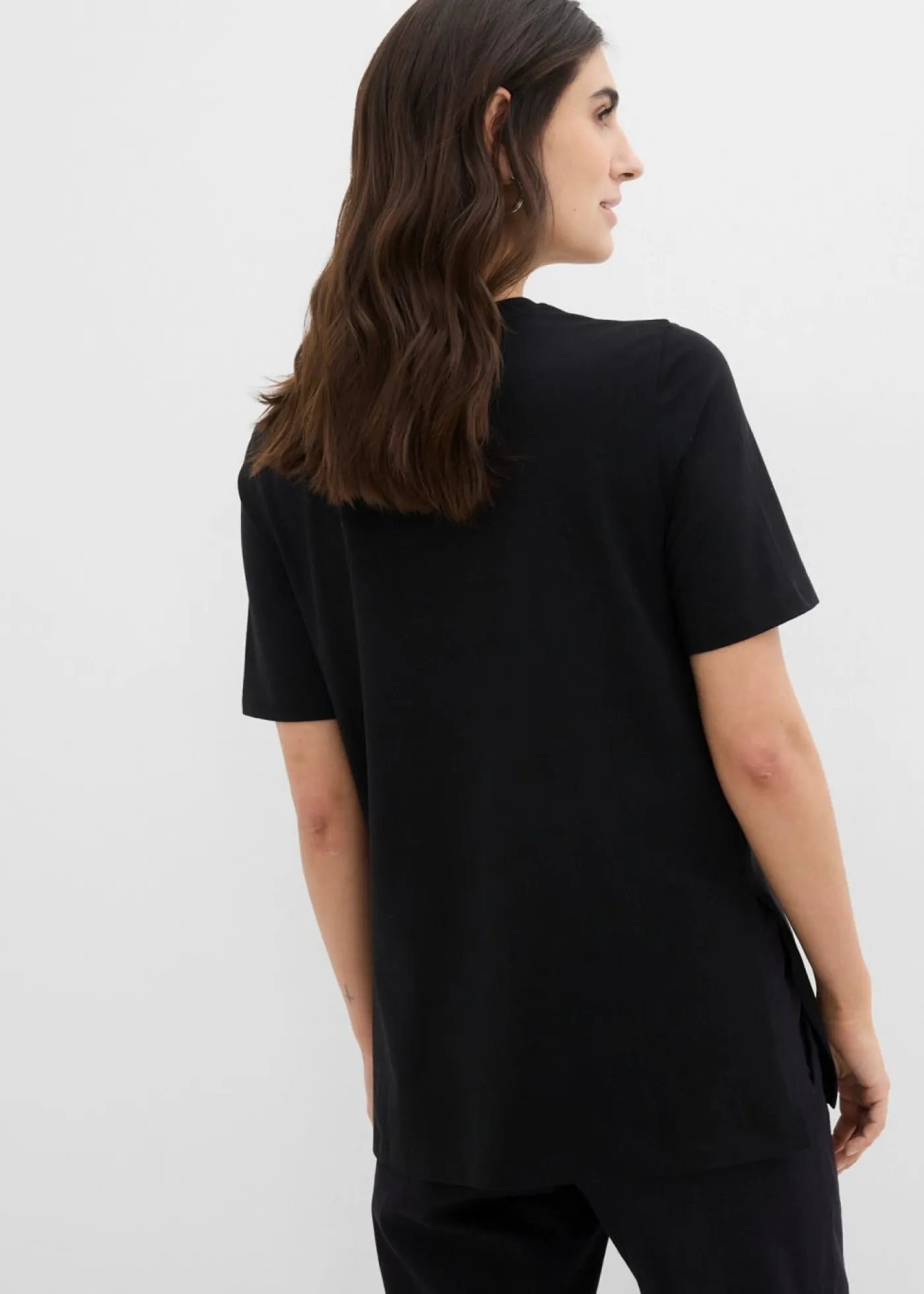 Best Camiseta premamá y de lactancia 2 en 1 de algodón orgánico con aberturas laterales Mujer Premamá