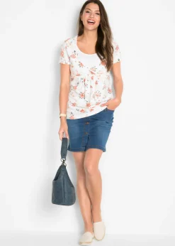Hot Camiseta premamá y de lactancia 2 en 1 de algodón orgánico Mujer Premamá