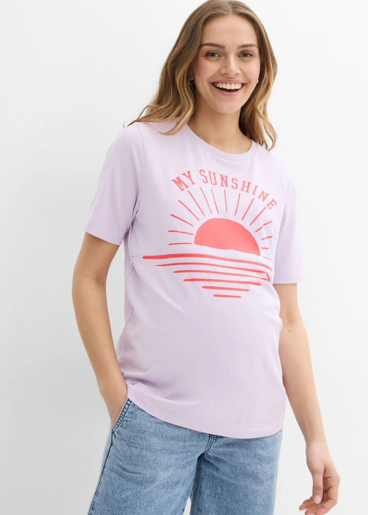 Hot Camiseta premamá y de lactancia 2 en 1 de algodón orgánico Mujer Premamá