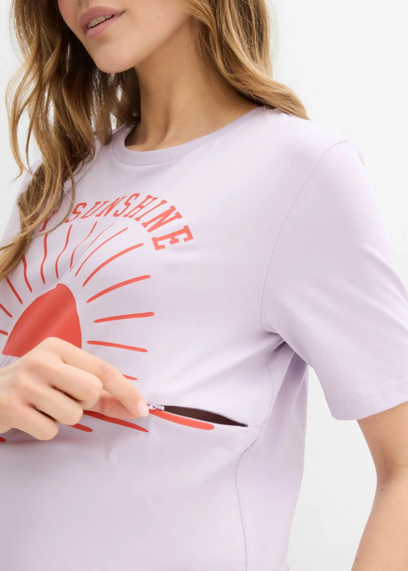 Hot Camiseta premamá y de lactancia 2 en 1 de algodón orgánico Mujer Premamá