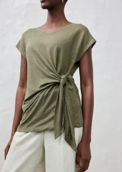 Clearance Camiseta sin mangas de lino puro Mujer Premium|Camisetas