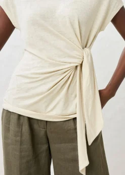 Clearance Camiseta sin mangas de lino puro Mujer Premium|Camisetas