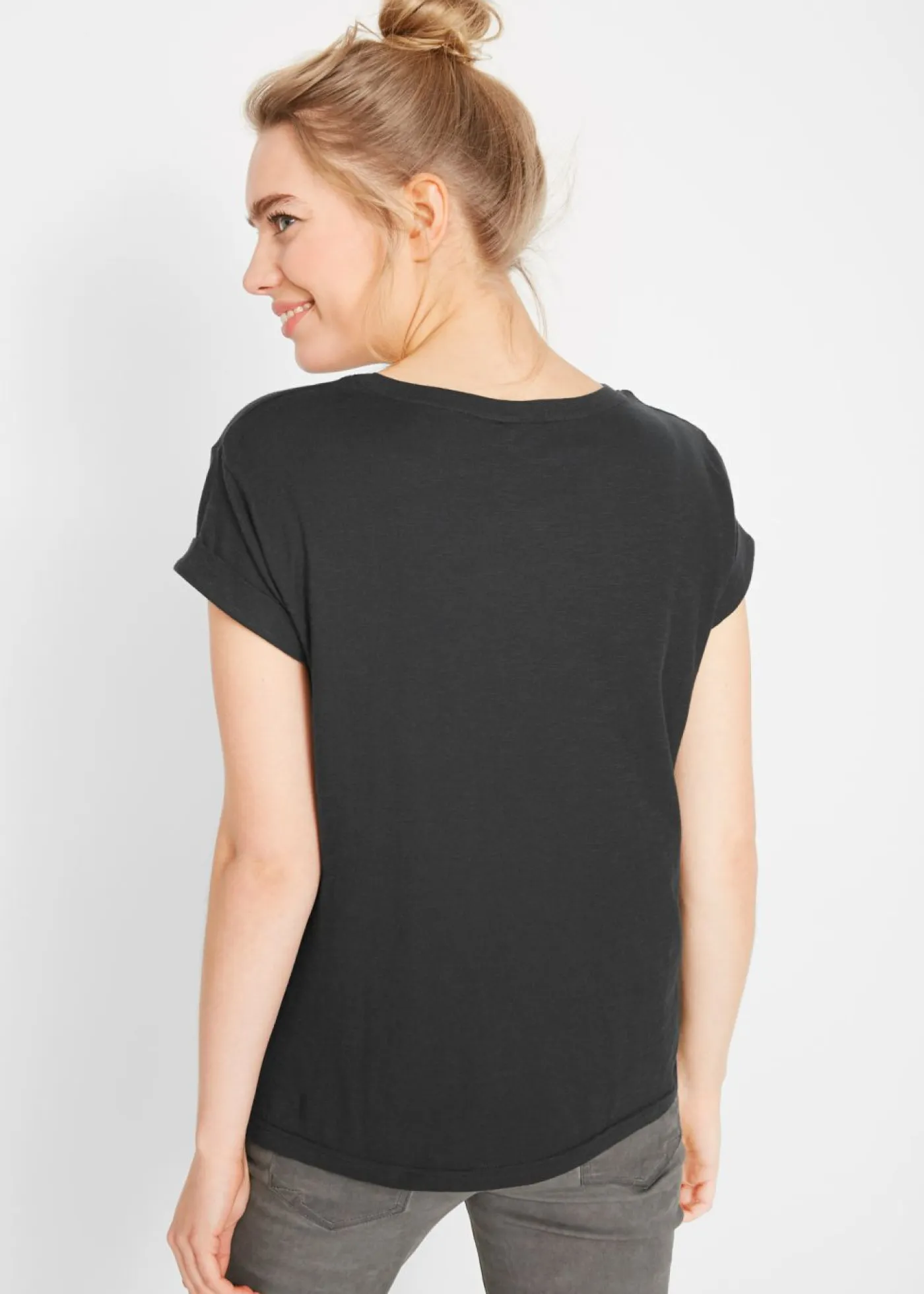 Outlet Camiseta tipo boxy Mujer Básicos|Camisetas