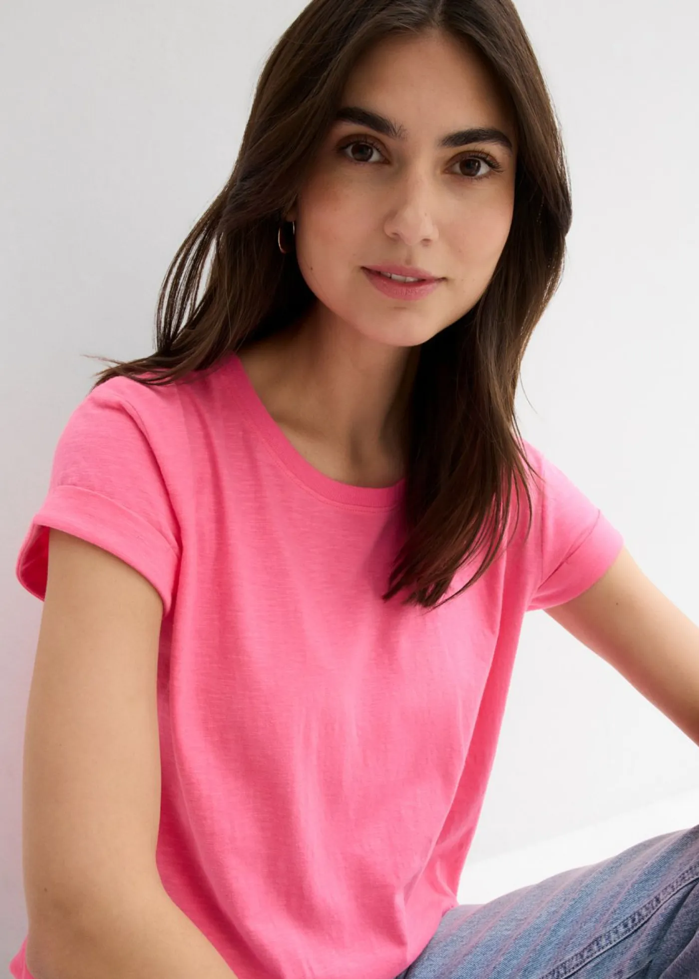 Camiseta tipo boxy Mujer Básicos|Camisetas