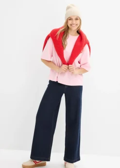 Clearance Camiseta tipo boxy de algodón grueso Mujer Camisetas
