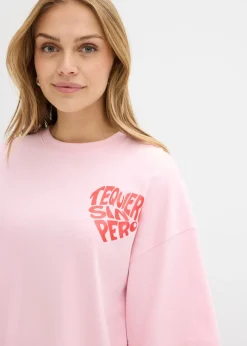 Clearance Camiseta tipo boxy de algodón grueso Mujer Camisetas