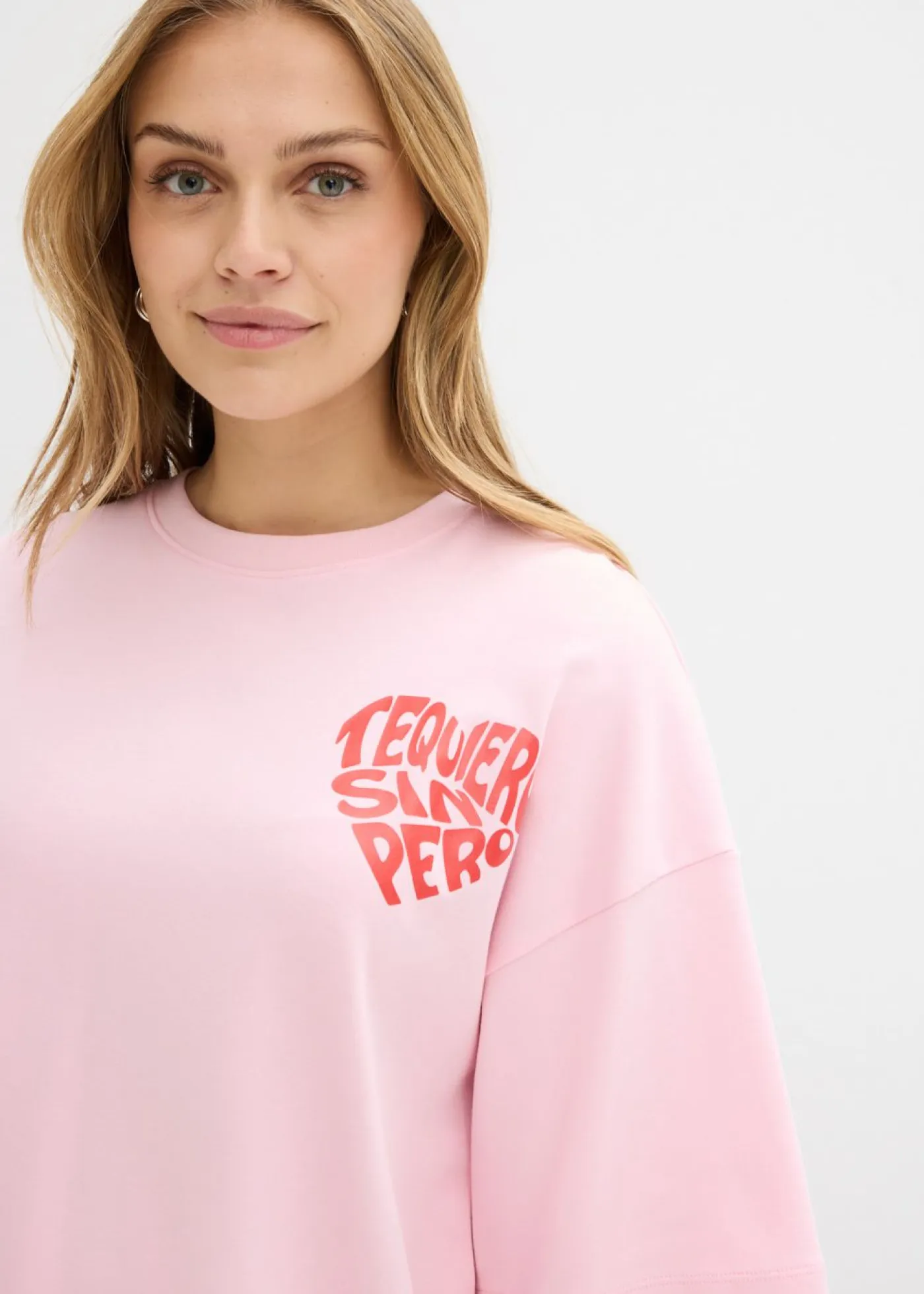 Clearance Camiseta tipo boxy de algodón grueso Mujer Camisetas