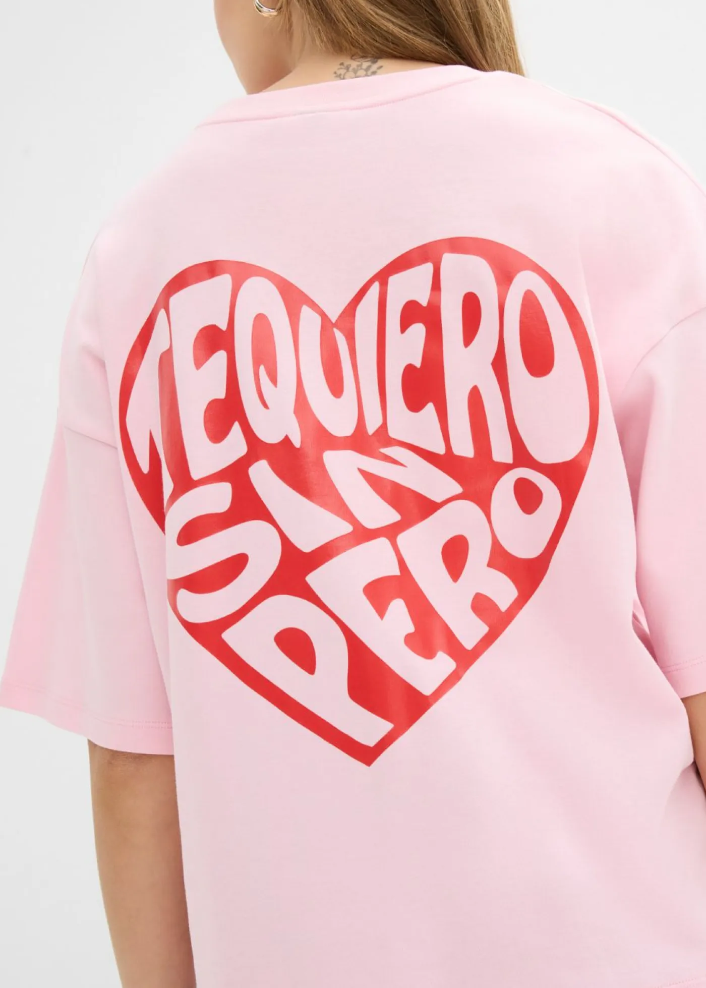 Clearance Camiseta tipo boxy de algodón grueso Mujer Camisetas