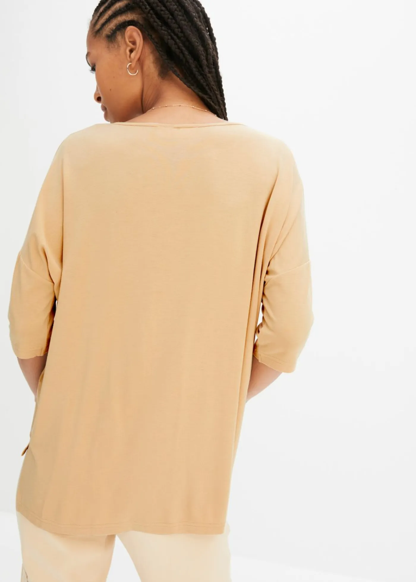 Hot Camiseta tipo boxy de mezcla de viscosa suave Mujer Camisetas|Novedades