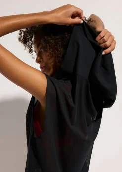 Best Camiseta transparente con capucha para la playa Mujer Ropa De Playa|Camisetas
