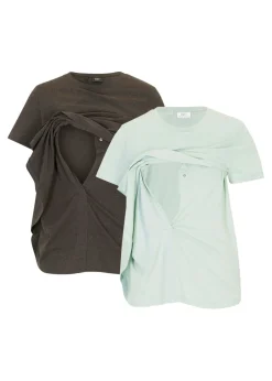 New Camisetas premamá/de lactancia de algodón orgánico (2 unidades) Mujer Premamá