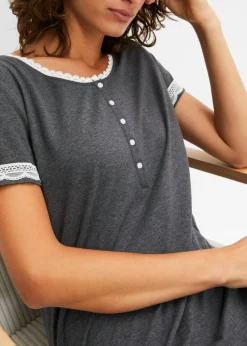Best Camisón con botones y encaje suave Mujer Básicos|Ropa Para Dormir