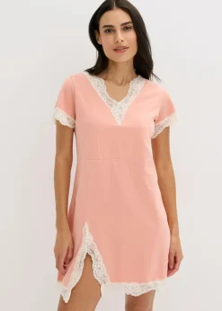 Clearance Camisón corto con un encaje delicado Mujer Ropa Para Dormir