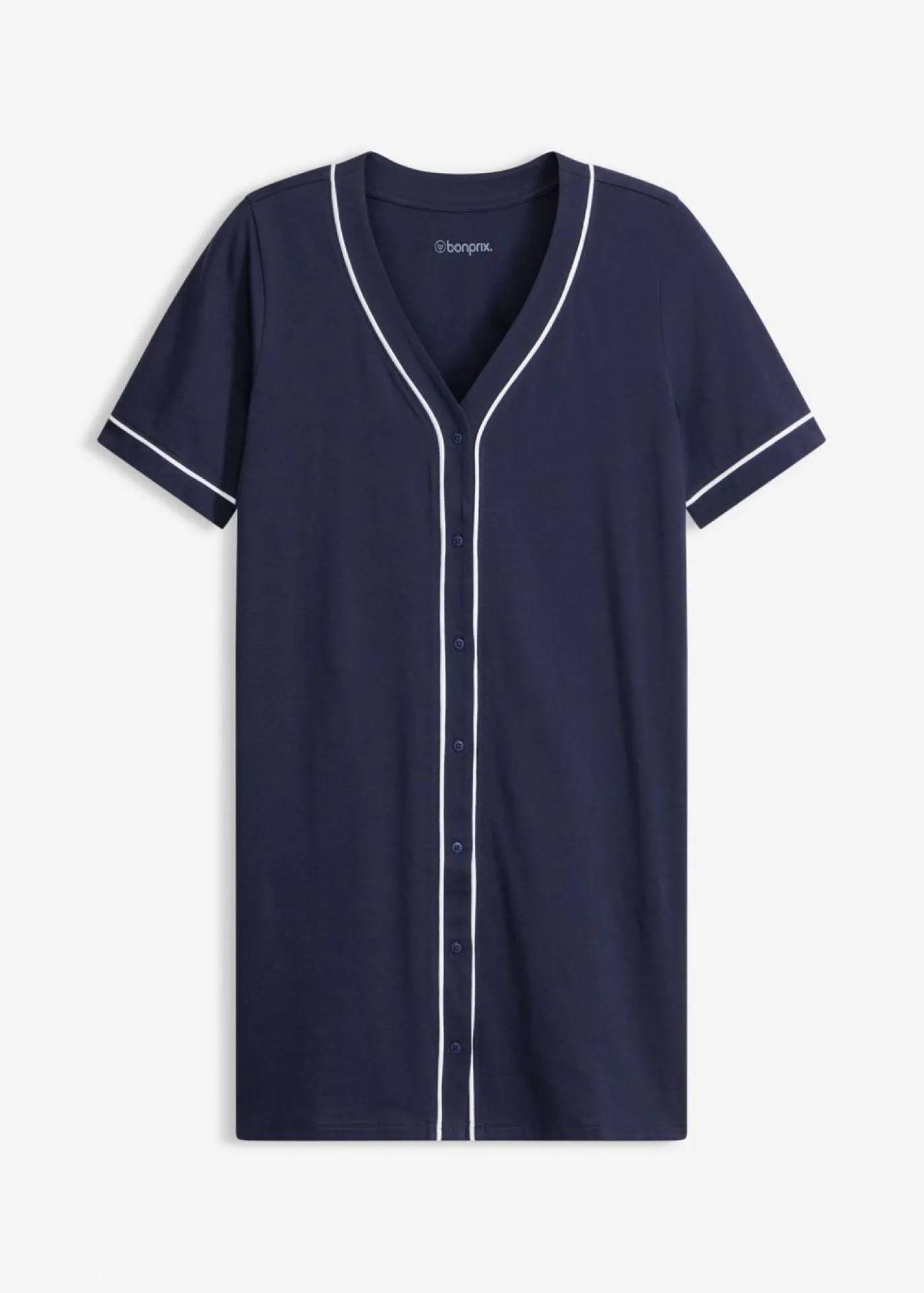 Outlet Camisón corto de algodón puro con botones Mujer Básicos|Ropa Para Dormir