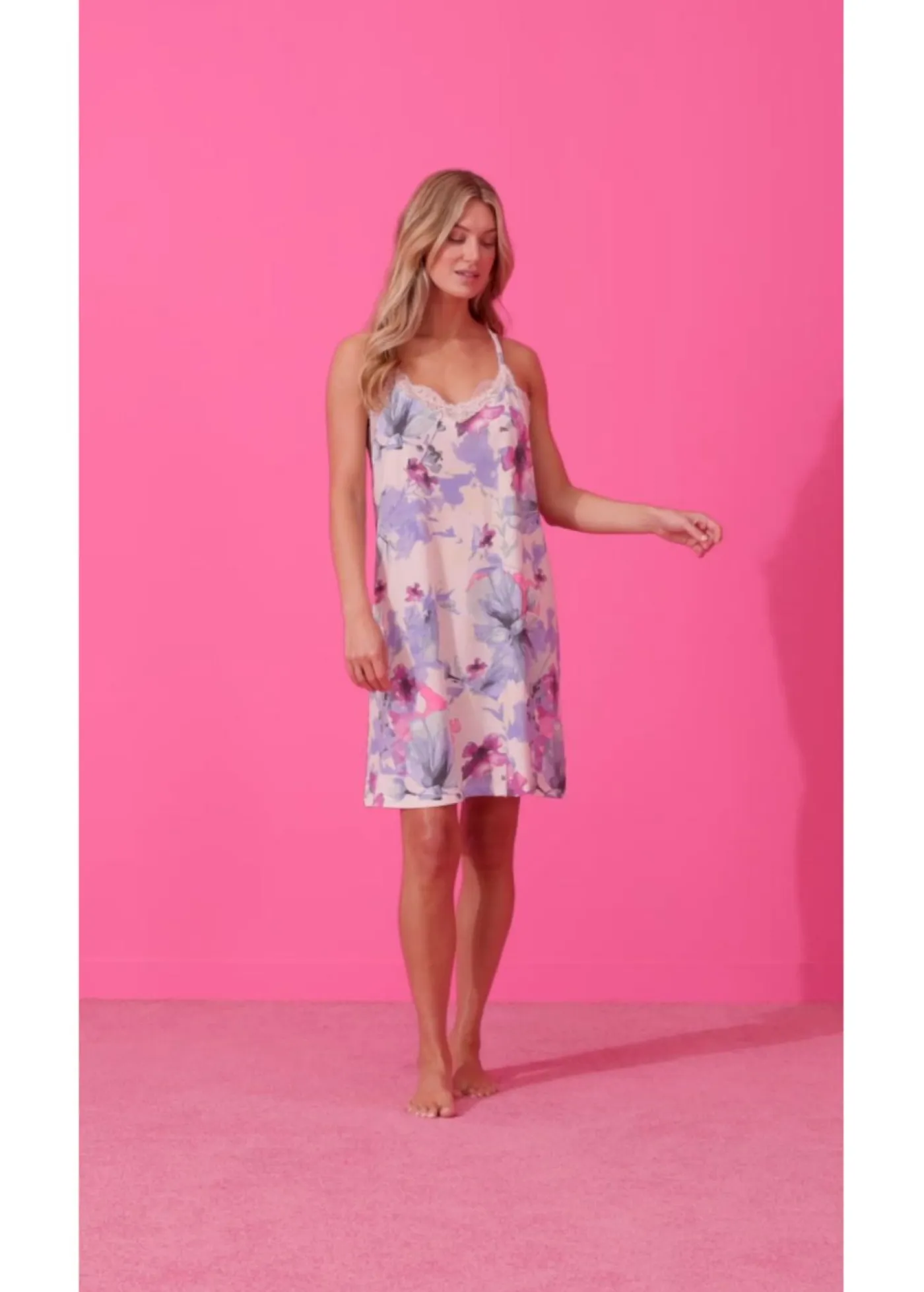 Hot Camisón corto de suave mezcla de viscosa Mujer Ropa Para Dormir