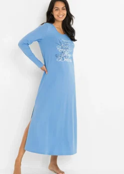 Outlet Camisón largo de algodón orgánico puro Mujer Ropa Para Dormir