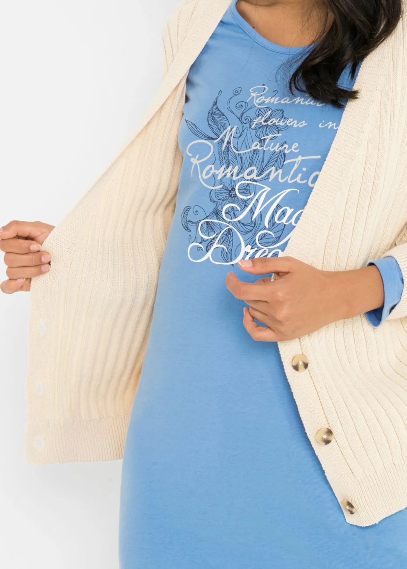 Outlet Camisón largo de algodón orgánico puro Mujer Ropa Para Dormir