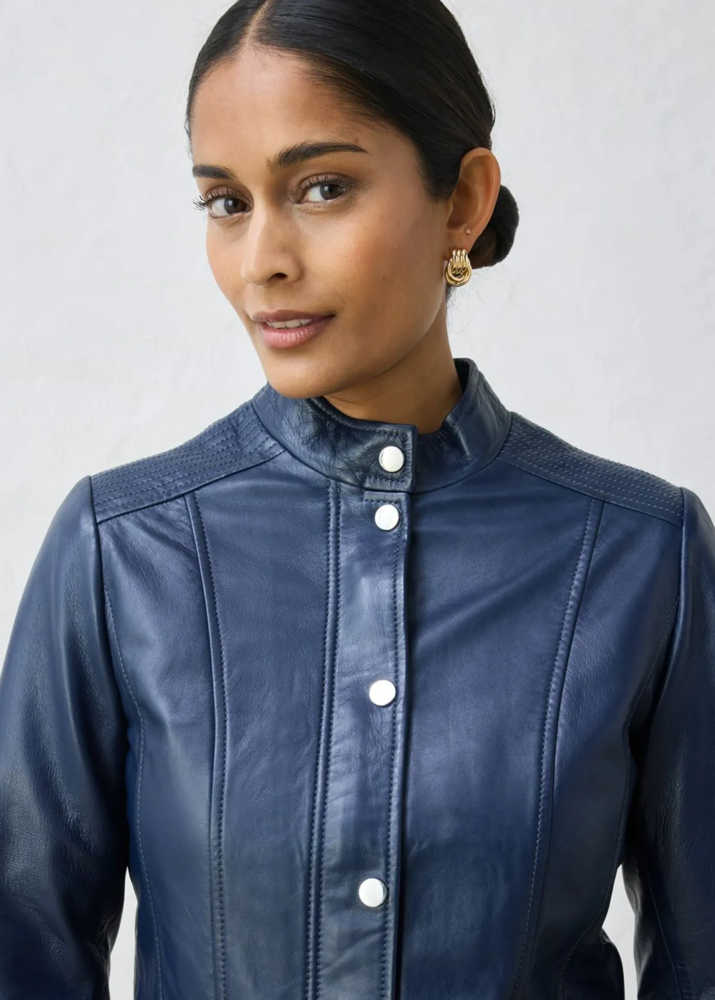 Cazadora de cuero en napa de cordero Mujer Premium|Chaquetas Y Abrigos