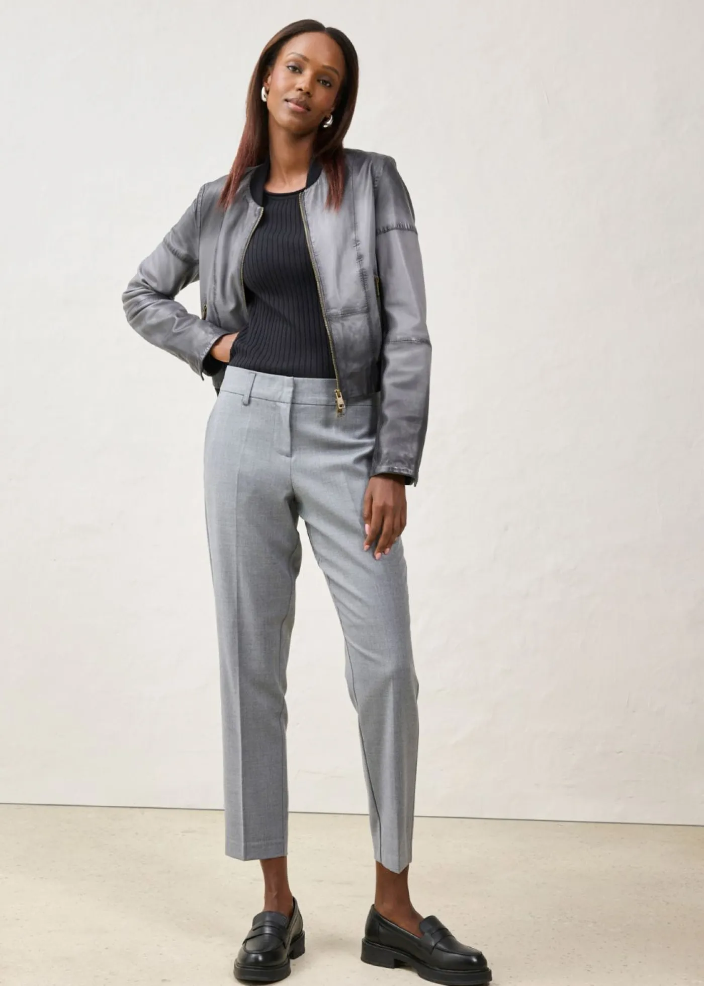 Online Cazadora de cuero en napa de cordero Mujer Chaquetas Y Abrigos