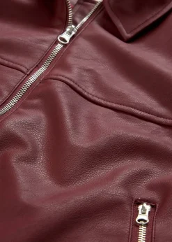 Online Cazadora holgada de piel sintética Mujer Chaquetas Y Abrigos