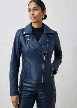 Cazadora motera de napa Mujer Premium|Chaquetas Y Abrigos