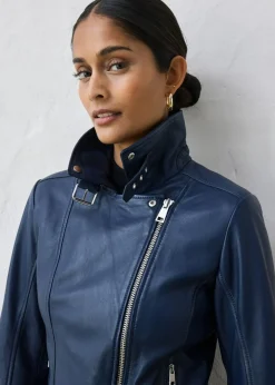Cazadora motera de napa Mujer Premium|Chaquetas Y Abrigos