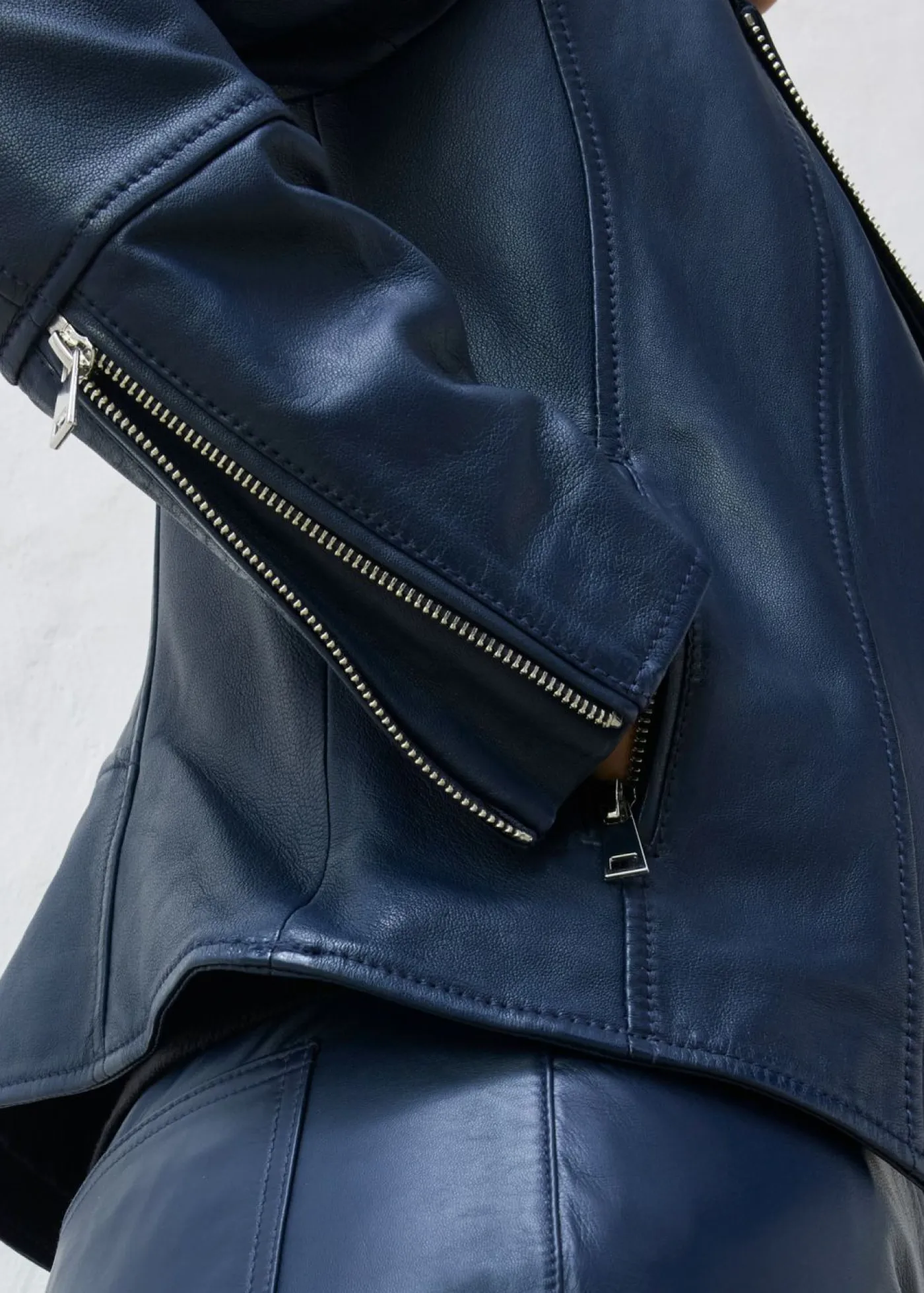 Cazadora motera de napa Mujer Premium|Chaquetas Y Abrigos