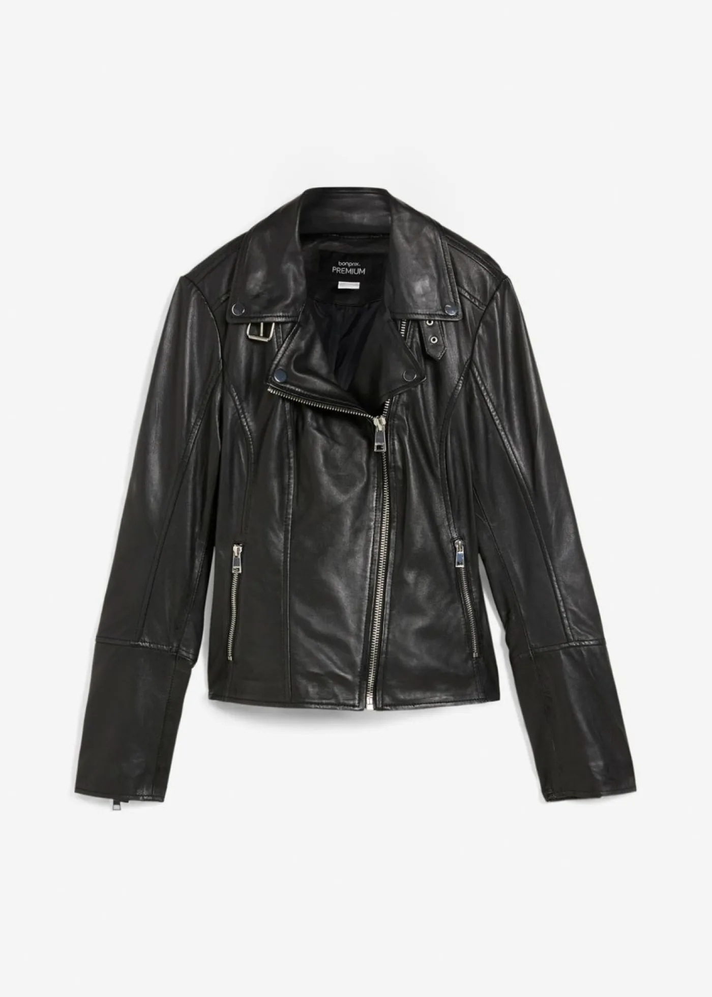 Online Cazadora motera de napa Mujer Premium|Chaquetas Y Abrigos