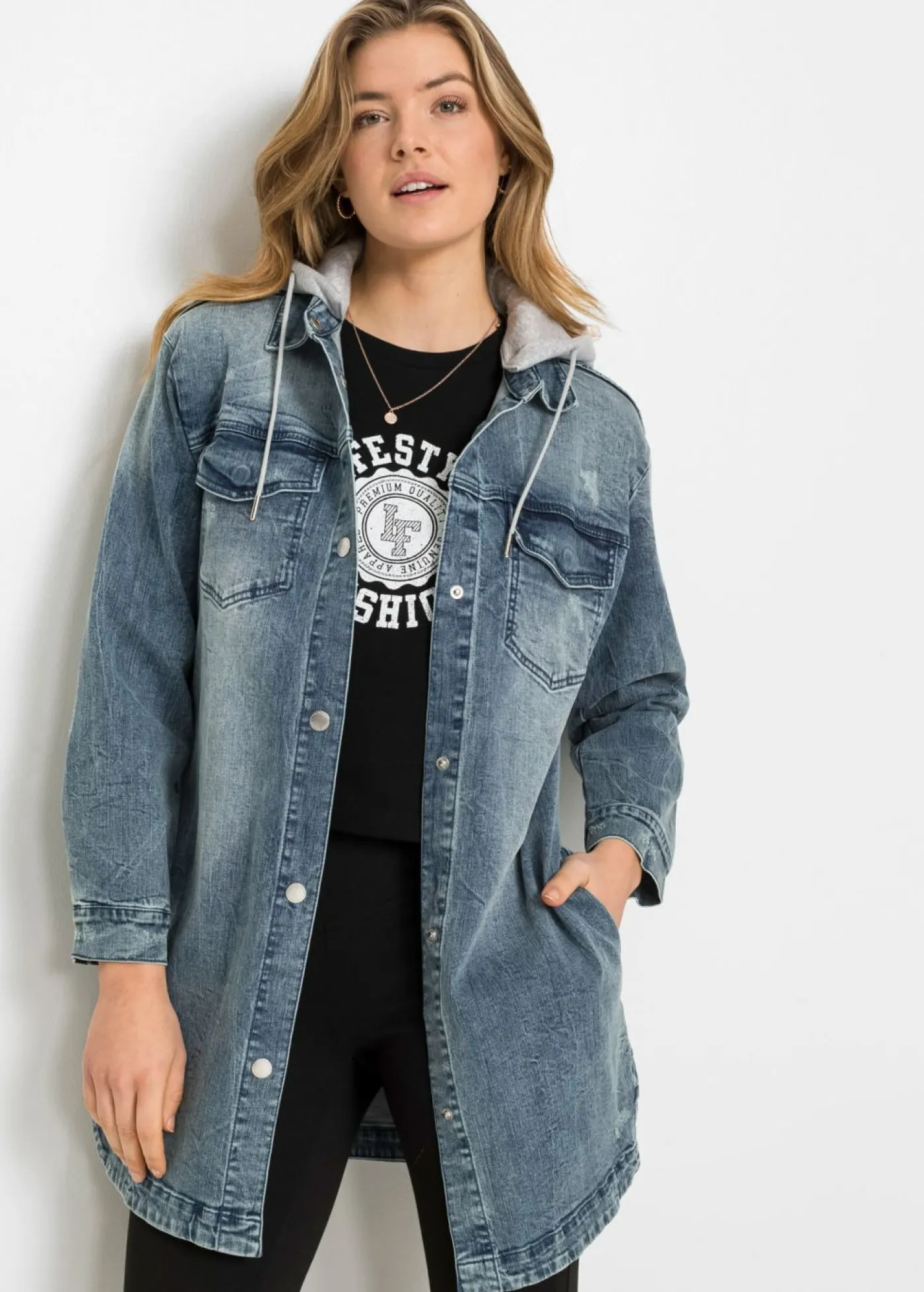Clearance Cazadora vaquera con capucha Mujer Chaquetas Y Abrigos