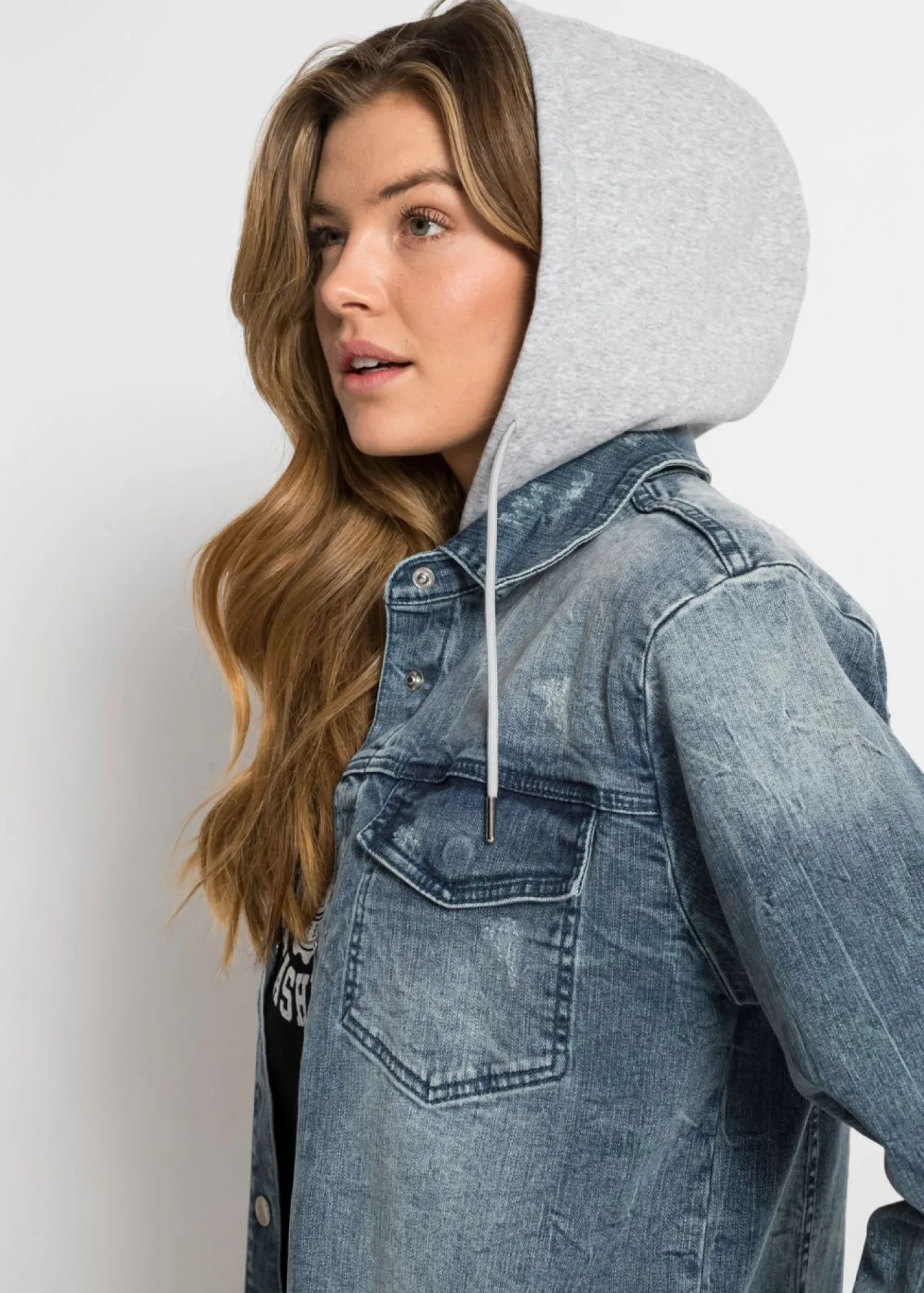 Clearance Cazadora vaquera con capucha Mujer Chaquetas Y Abrigos