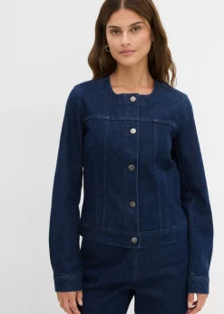 Best Cazadora vaquera con piedras brillantes Mujer Chaquetas Y Abrigos