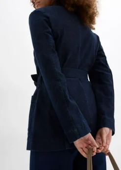 Best Cazadora vaquera de algodón con cinturón Mujer Chaquetas Y Abrigos