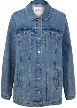 Best Cazadora vaquera elástica con corte boyfriend Mujer Chaquetas Y Abrigos