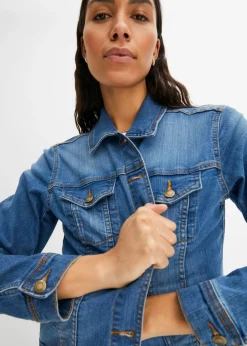 Online Cazadora vaquera elástica básica Mujer Chaquetas Y Abrigos