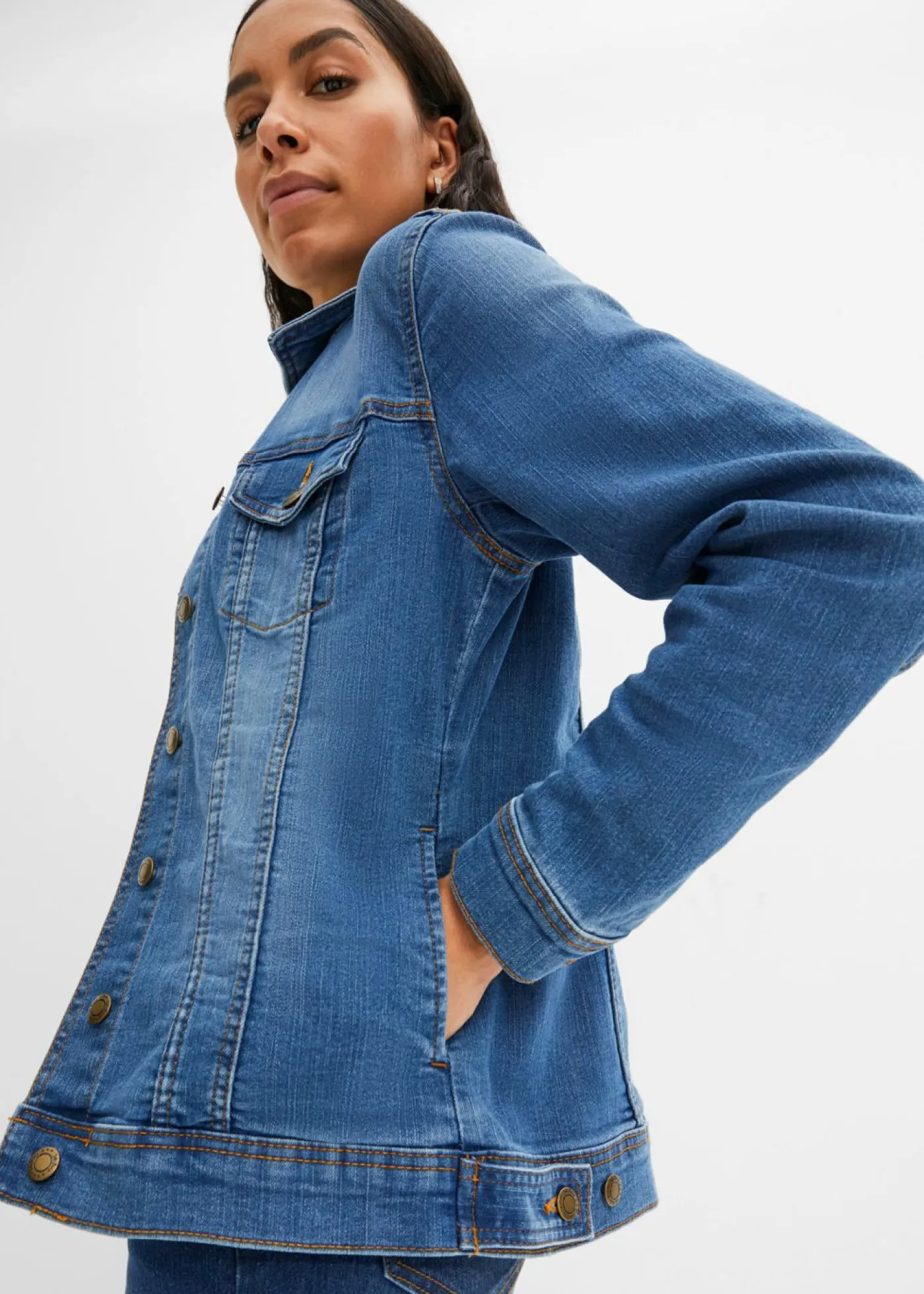 Online Cazadora vaquera elástica básica Mujer Chaquetas Y Abrigos