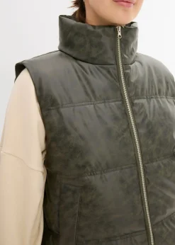 Clearance Chaleco acolchado de piel sintética Mujer Chaquetas Y Abrigos