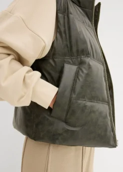 Clearance Chaleco acolchado de piel sintética Mujer Chaquetas Y Abrigos