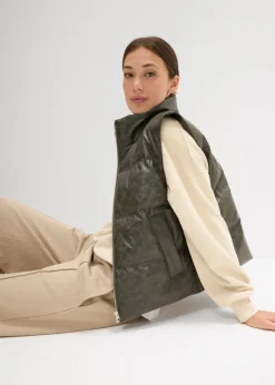 Clearance Chaleco acolchado de piel sintética Mujer Chaquetas Y Abrigos