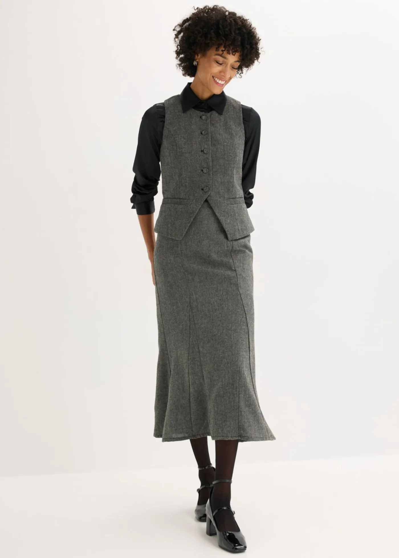 Hot Chaleco con aspecto tweed Mujer Chaquetas Y Abrigos