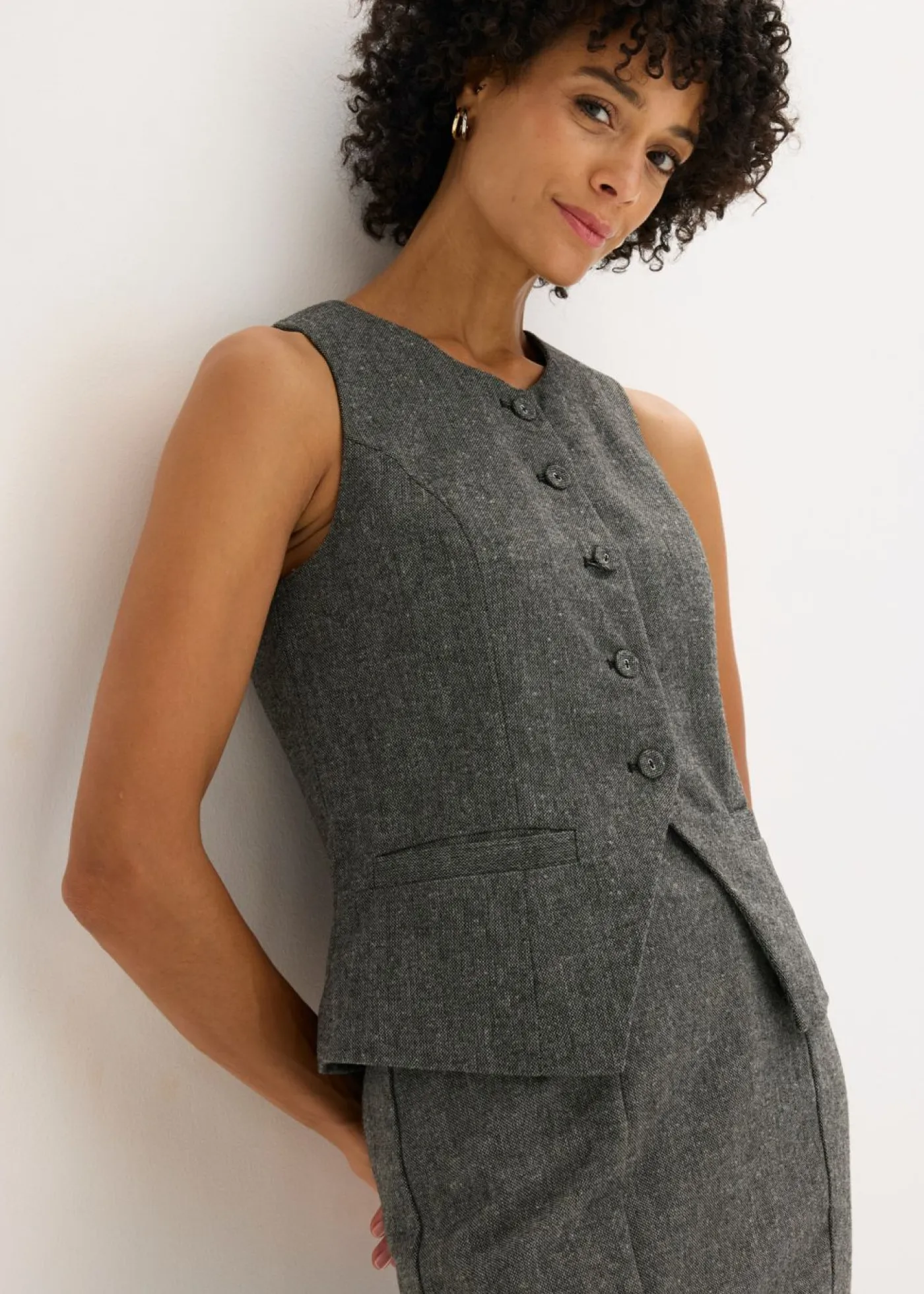 Hot Chaleco con aspecto tweed Mujer Chaquetas Y Abrigos