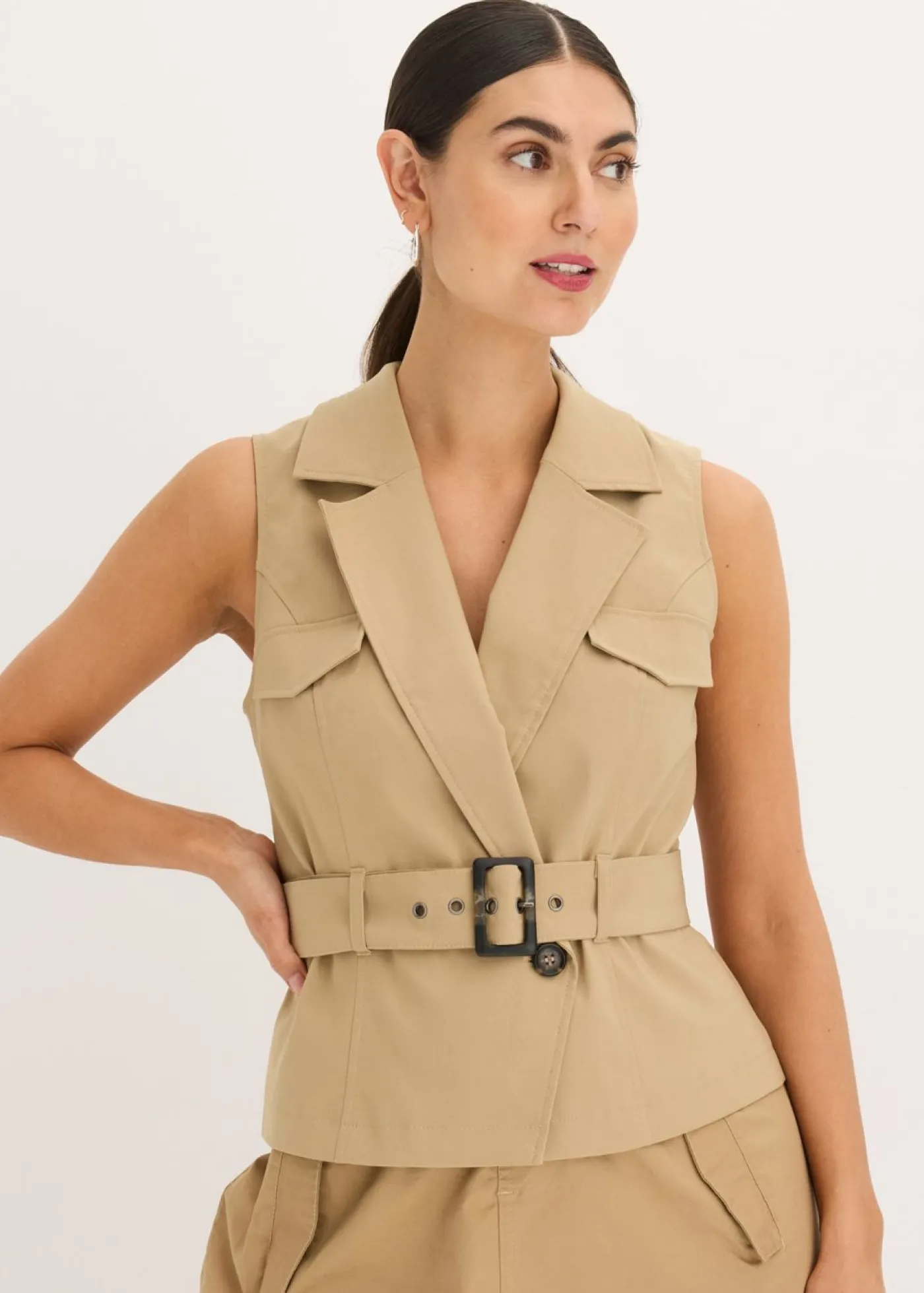 Hot Chaleco con cinturón Mujer Chaquetas Y Abrigos