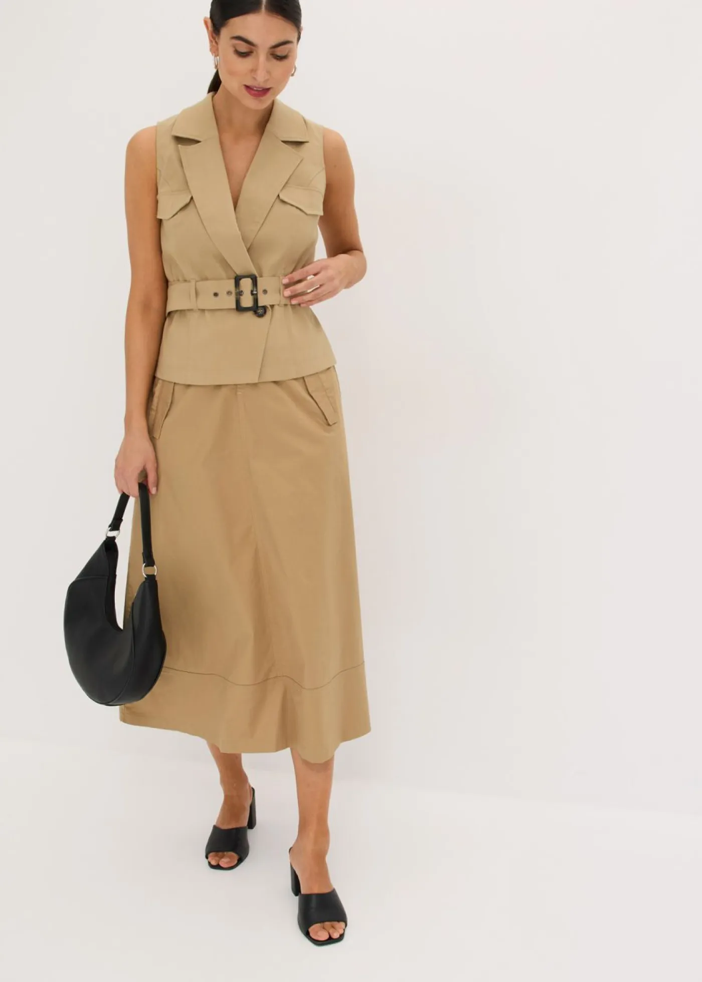 Hot Chaleco con cinturón Mujer Chaquetas Y Abrigos