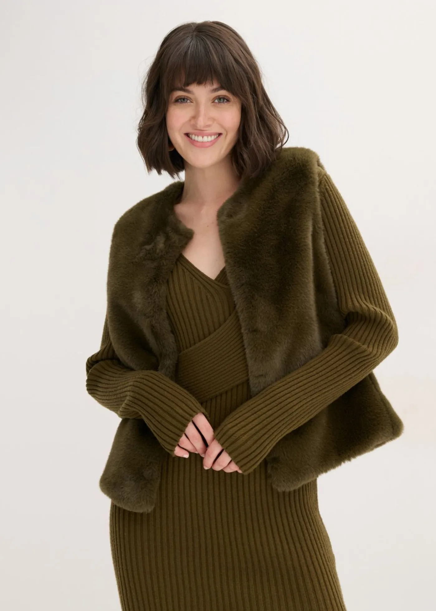 Outlet Chaleco de pelo sintético Mujer Chaquetas Y Abrigos