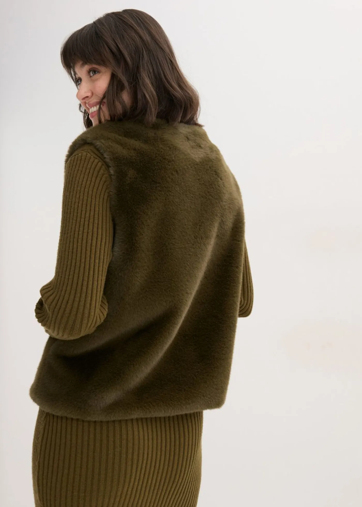 Outlet Chaleco de pelo sintético Mujer Chaquetas Y Abrigos